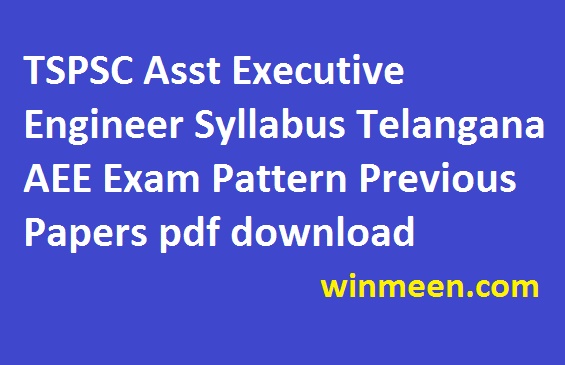 TSPSC Asst Executive Engineer Syllabus Telangana AEE Exam Pattern Previous Papers pdf download