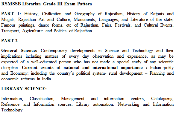 RSMSSB Librarian Syllabus Raj Pustkalyaadhysh Exam Pattern Previous Paper Download in Pdf