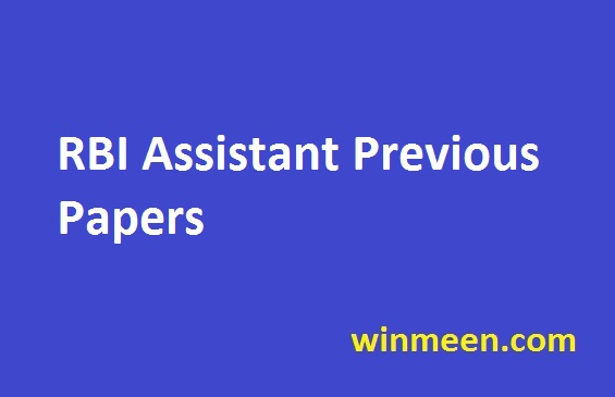 RBI Assistant Previous Papers RBI Assistant Previous Papers