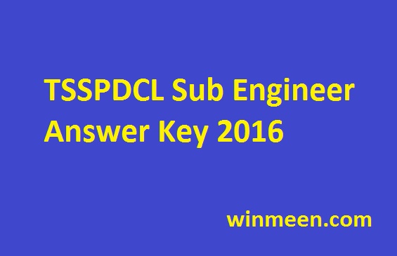 TSSPDCL Sub Engineer Answer Key 2016