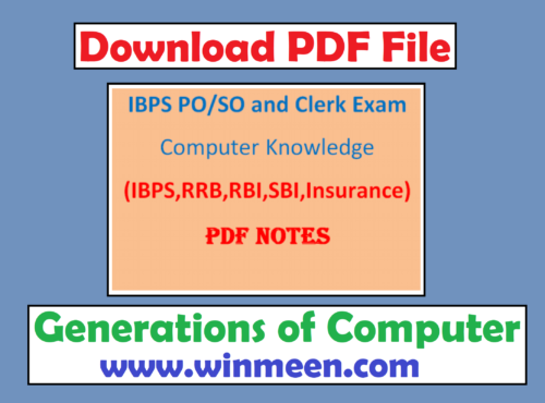 Generations of Computer Pdf File Download | Computer Knowledge Section