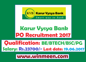 Karur Vysya Bank PO Recruitment 2017 Karur Vysya Bank PO Recruitment 2017