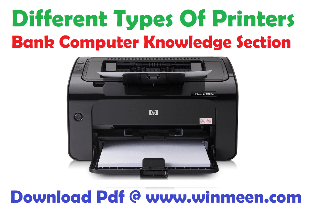 Different Types Of Printers Download Pdf | computer Knowledge Section