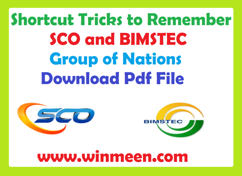 Shortcut Tricks to Remember SCO and BIMSTEC Group of Nations