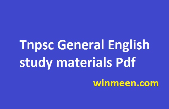 Tnpsc General English study materials Pdf