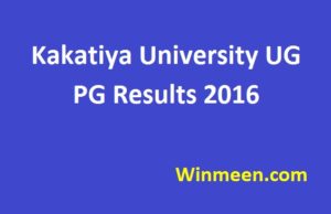 Kakatiya University UG PG Results 2016