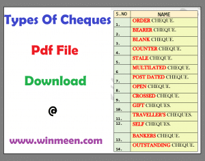 Types of Cheques Pdf File Download