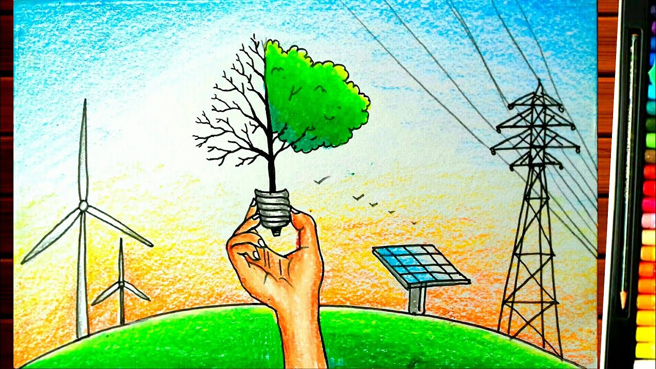 ENERGY CONSERVATION DRAWING EASY ||HOW TO DRAW SAVE ENERGY - YouTube